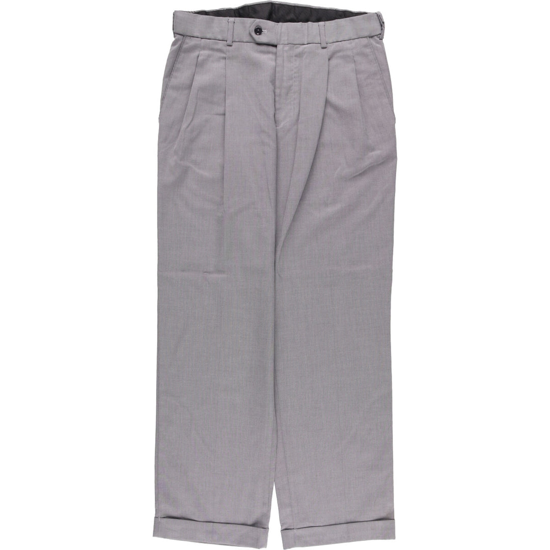 Stafford Two-pleat Slacks, Men's, Size W32 polyester gray type Vintage Second Hand