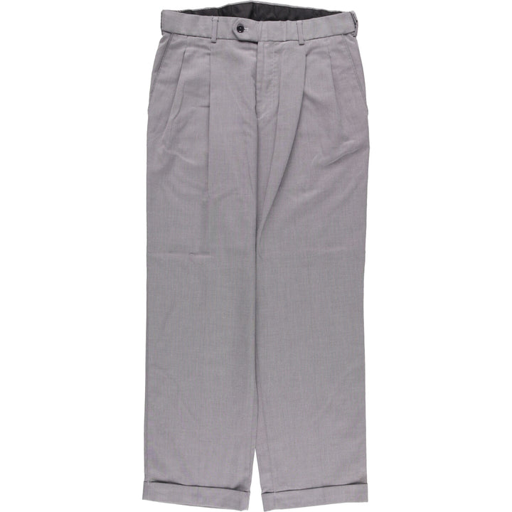Stafford Two-pleat Slacks, Men's, Size W32 polyester gray type Vintage Second Hand