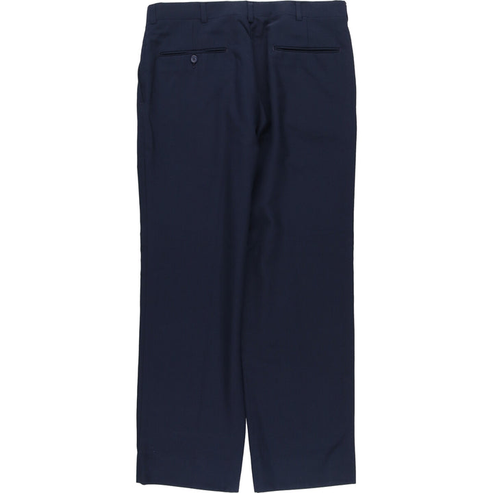 Two-pleat slacks pants for men, size W33 unclear navy blue type Vintage Second Hand