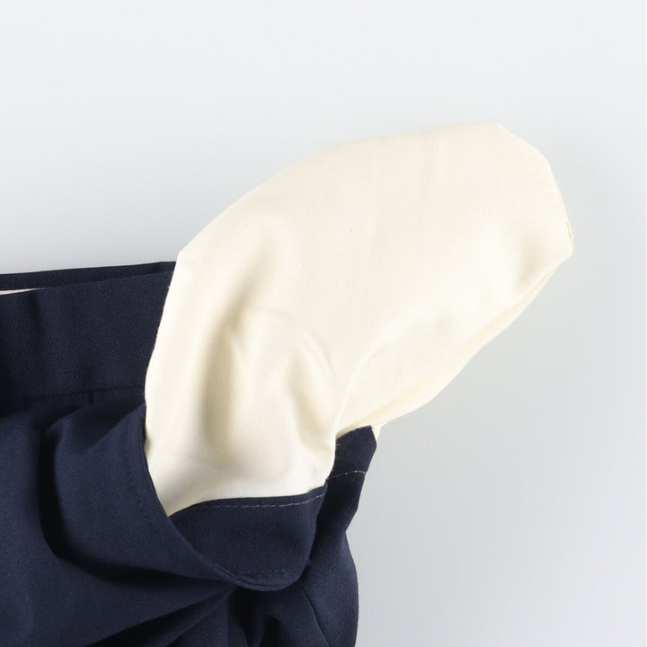 Two-pleat slacks pants for men, size W33 unclear navy blue type Vintage Second Hand