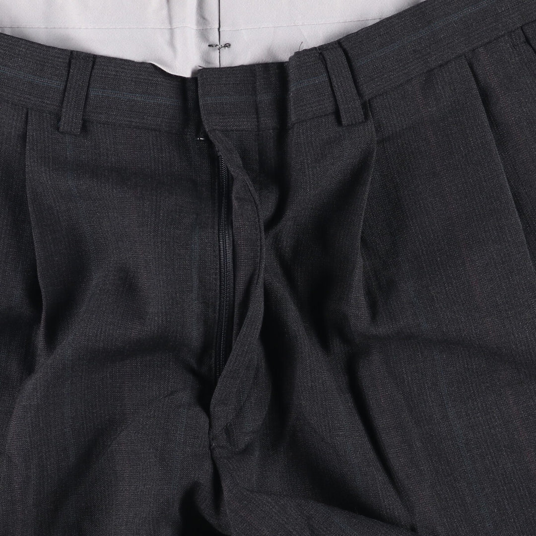 Vintage 80s-90'S Town Craft Striped Two-pleat Slacks, Made in USA, Men's Size 34 unclear gray type Vintage Second Hand