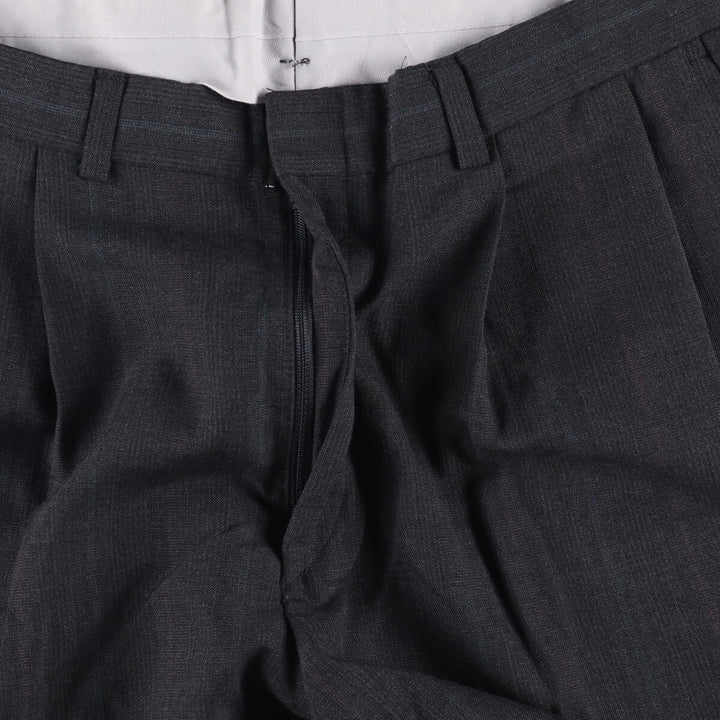 Vintage 80s-90'S Town Craft Striped Two-pleat Slacks, Made in USA, Men's Size 34 unclear gray type Vintage Second Hand
