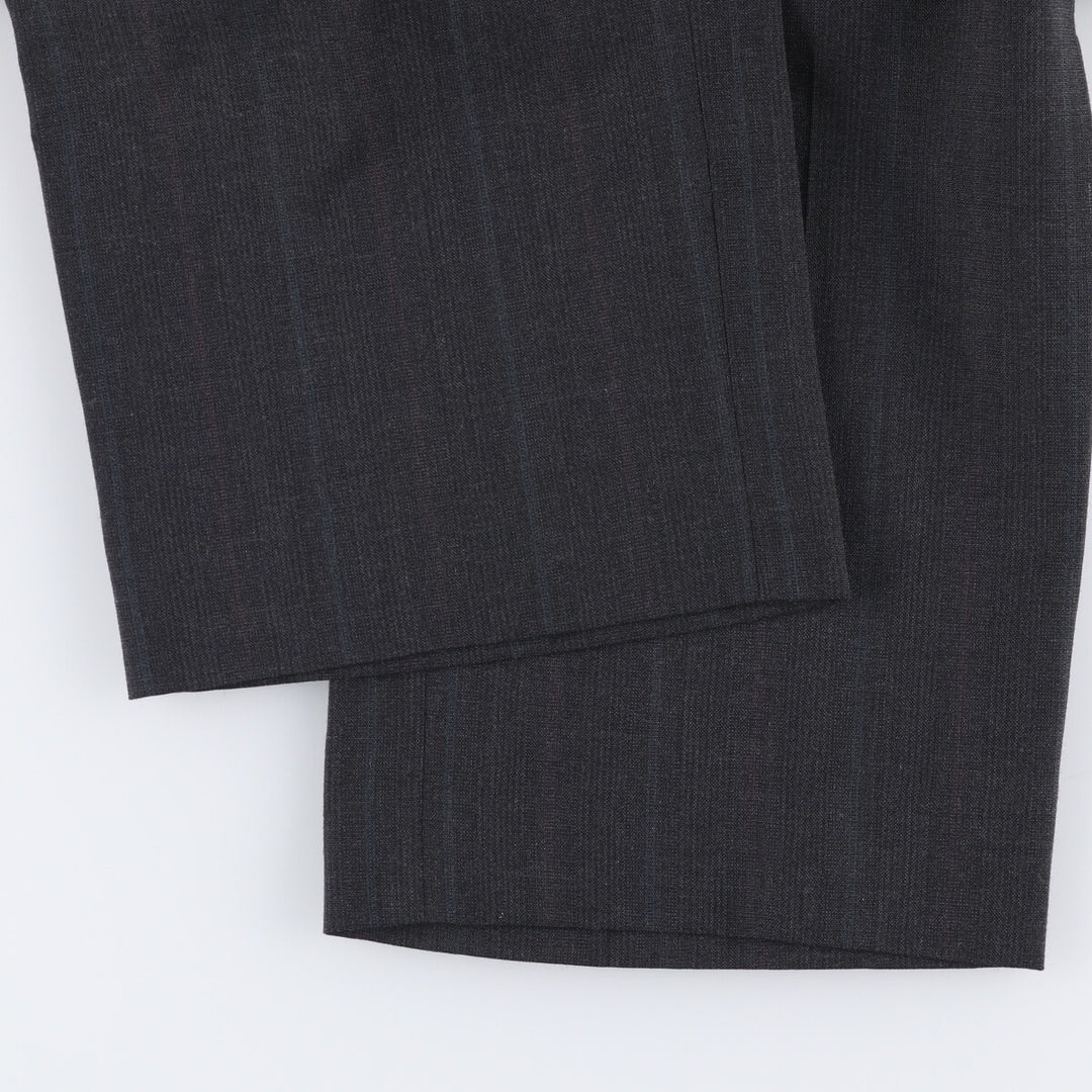 Vintage 80s-90'S Town Craft Striped Two-pleat Slacks, Made in USA, Men's Size 34 unclear gray type Vintage Second Hand
