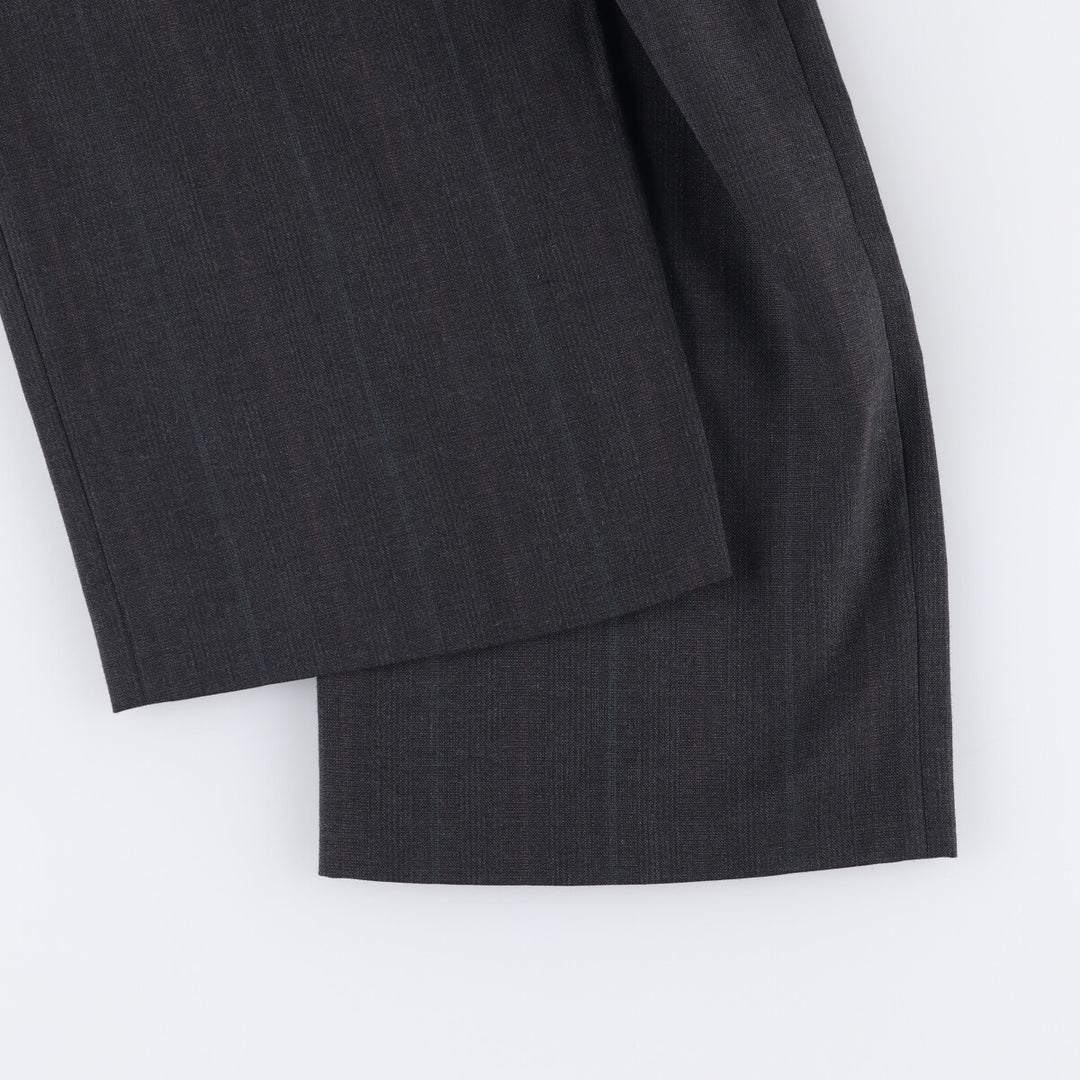 Vintage 80s-90'S Town Craft Striped Two-pleat Slacks, Made in USA, Men's Size 34 unclear gray type Vintage Second Hand