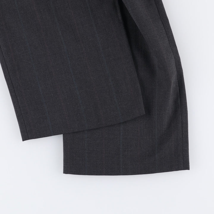 Vintage 80s-90'S Town Craft Striped Two-pleat Slacks, Made in USA, Men's Size 34 unclear gray type Vintage Second Hand