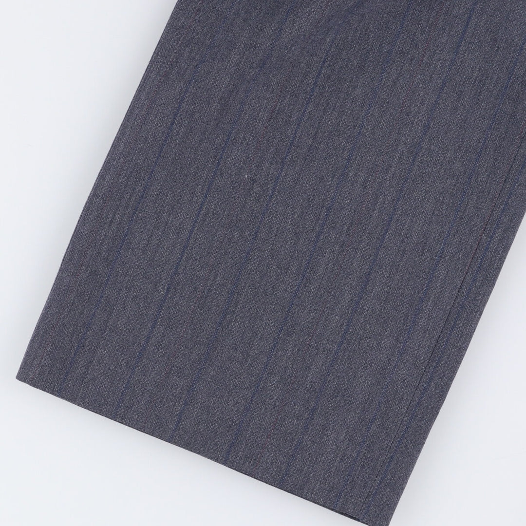 Stripe Pattern Two-pleat Slacks Pants Men's W34 Vintage unclear gray type Vintage Second Hand