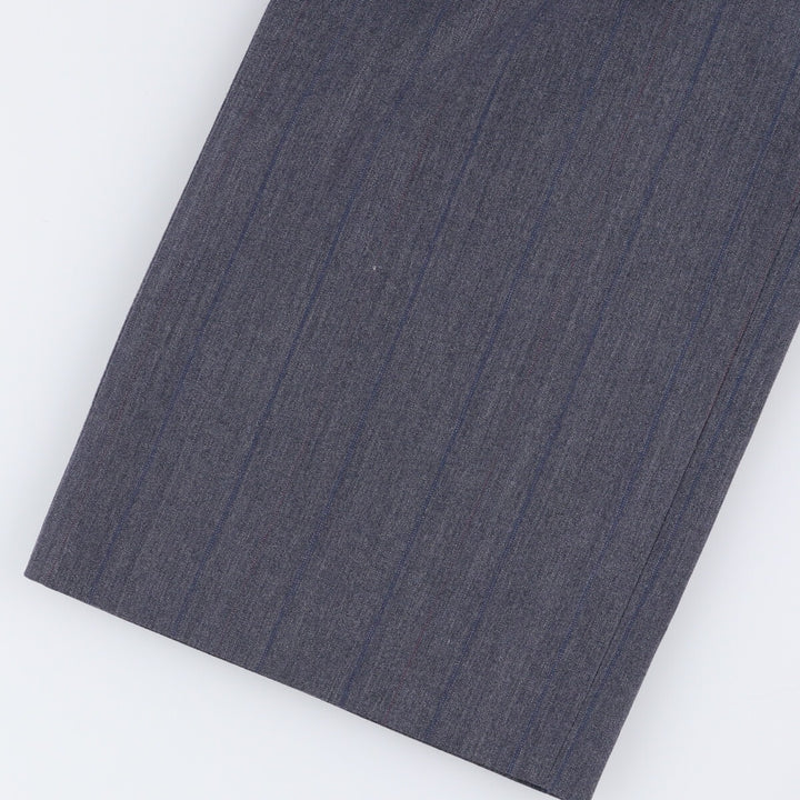 Stripe Pattern Two-pleat Slacks Pants Men's W34 Vintage unclear gray type Vintage Second Hand