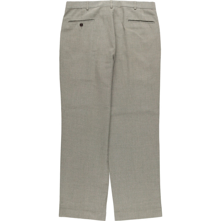 Farah Men's Vintage Two-Pleated Slacks, Size W35 polyester Khaki type sage green Vintage Second Hand