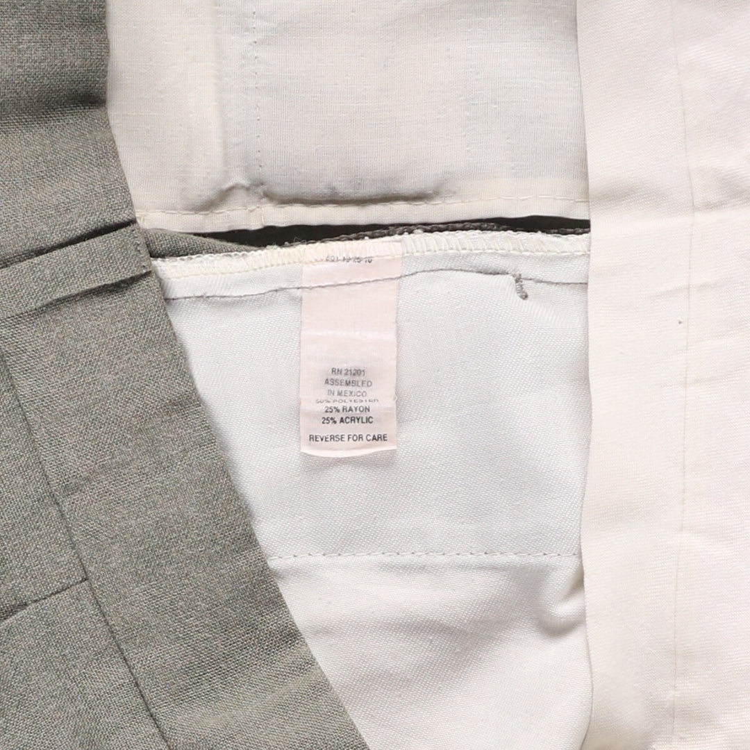 Farah Men's Vintage Two-Pleated Slacks, Size W35 polyester Khaki type sage green Vintage Second Hand