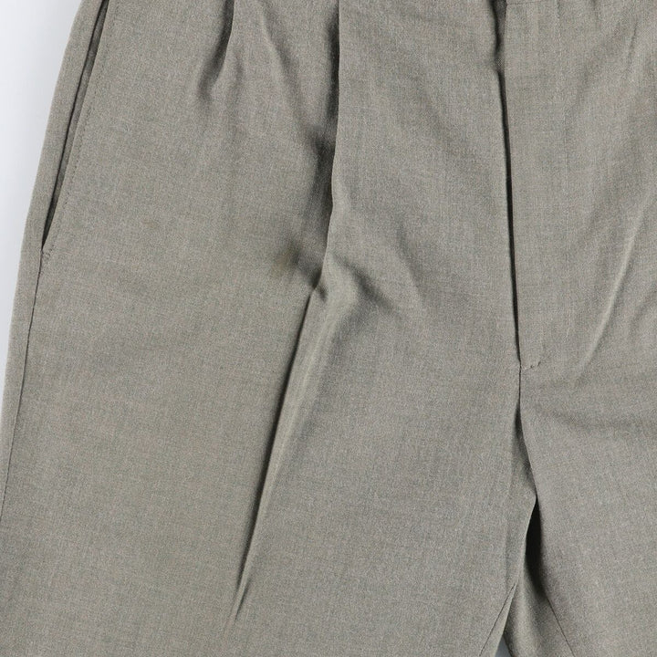 Farah Men's Vintage Two-Pleated Slacks, Size W35 polyester Khaki type sage green Vintage Second Hand