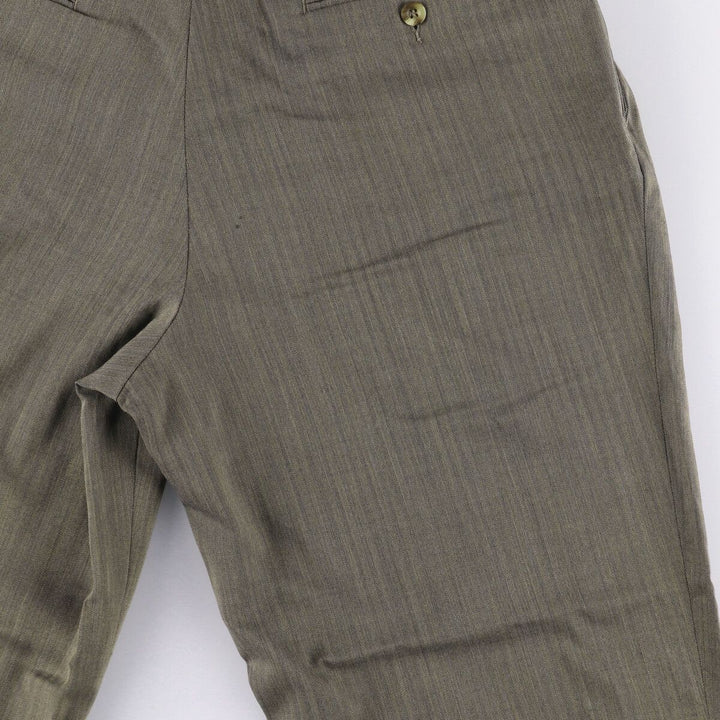 Dockers Pleated Relaxed Fit Two-Pleated Herringbone Polyester and Wool Pants, Men's Size 34 polyester gray type Vintage Second Hand
