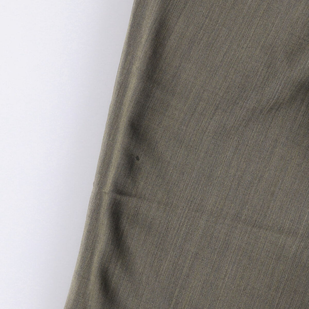 Dockers Pleated Relaxed Fit Two-Pleated Herringbone Polyester and Wool Pants, Men's Size 34 polyester gray type Vintage Second Hand