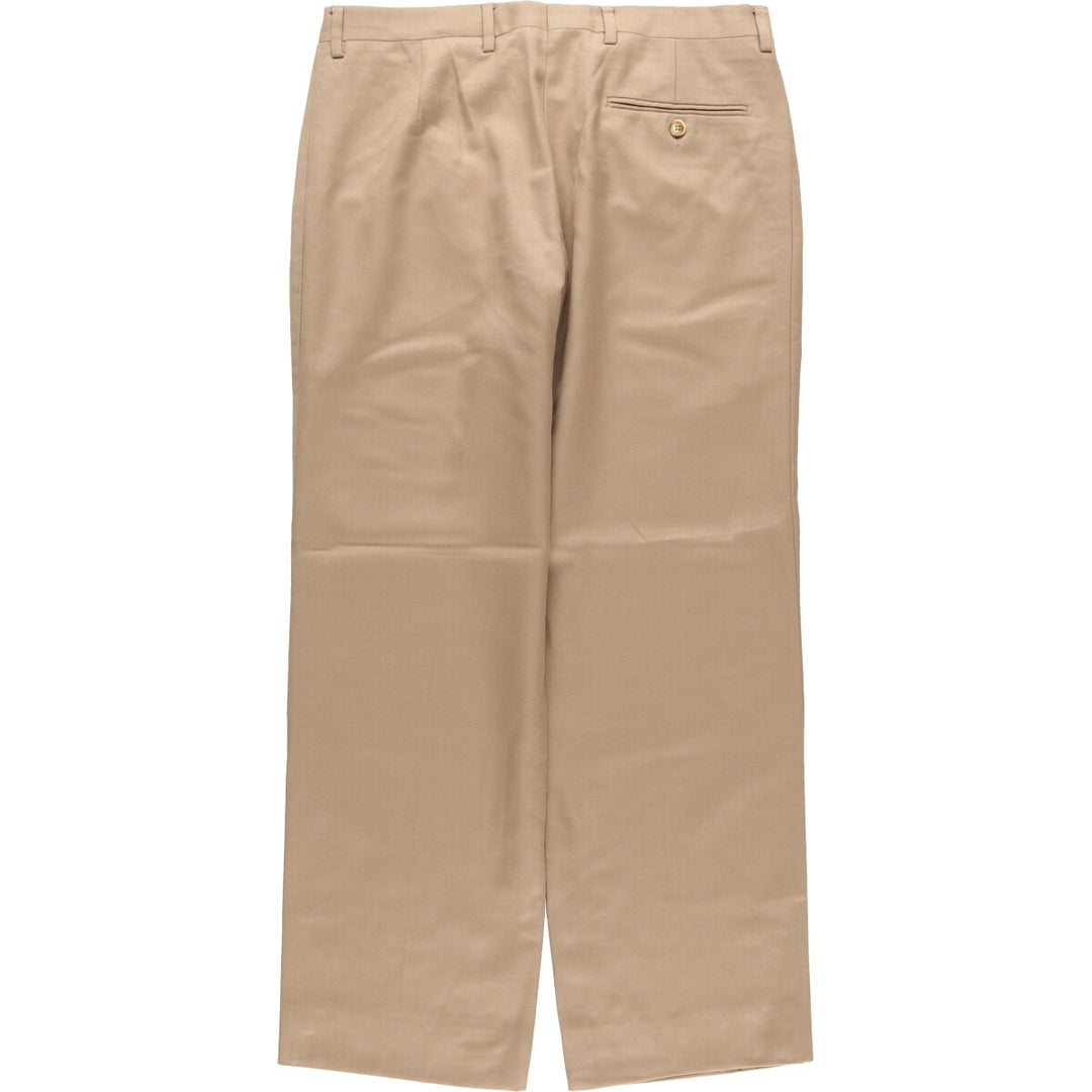 ANIBAL'S Two-pleat Wool Pants and Slacks, Made in Spain, Men's Size W34 (Equivalent) wool Beige type Vintage Second Hand