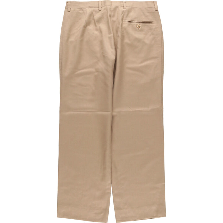 ANIBAL'S Two-pleat Wool Pants and Slacks, Made in Spain, Men's Size W34 (Equivalent) wool Beige type Vintage Second Hand