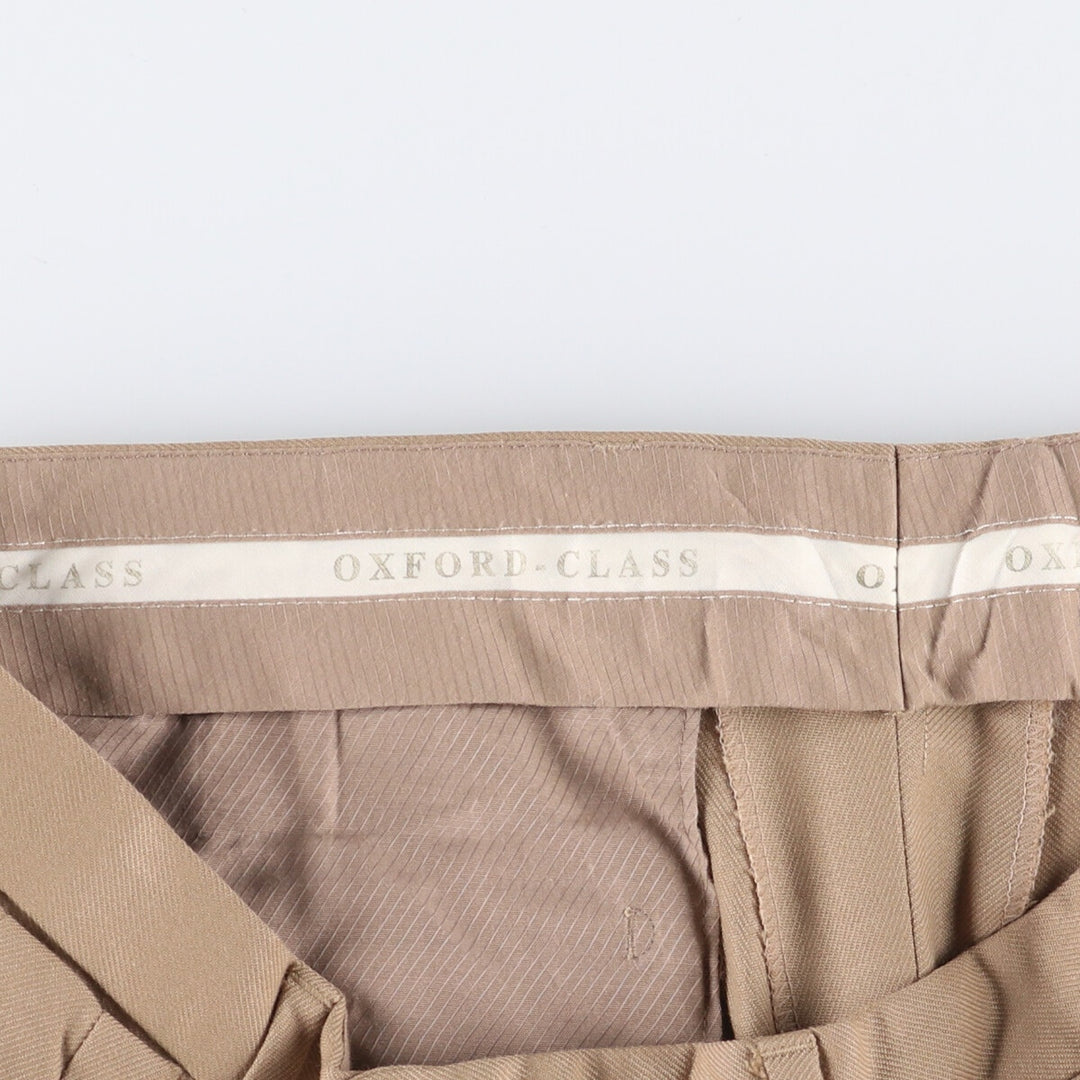 ANIBAL'S Two-pleat Wool Pants and Slacks, Made in Spain, Men's Size W34 (Equivalent) wool Beige type Vintage Second Hand