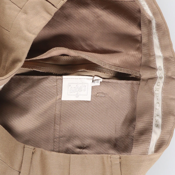 ANIBAL'S Two-pleat Wool Pants and Slacks, Made in Spain, Men's Size W34 (Equivalent) wool Beige type Vintage Second Hand