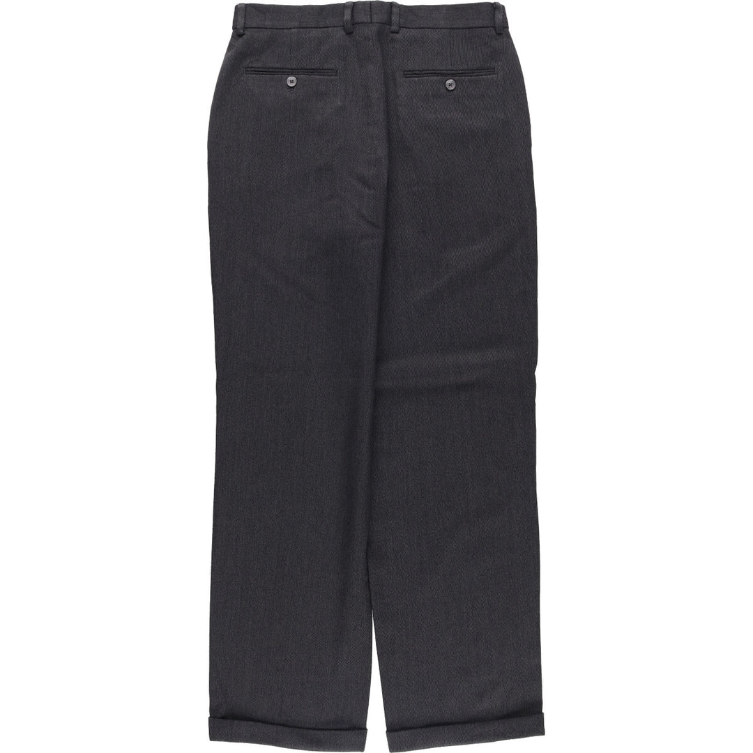 Liz Claiborne Claiborne Two-pleat Slacks, Men's Size W32 polyester Charcoal Vintage Second Hand