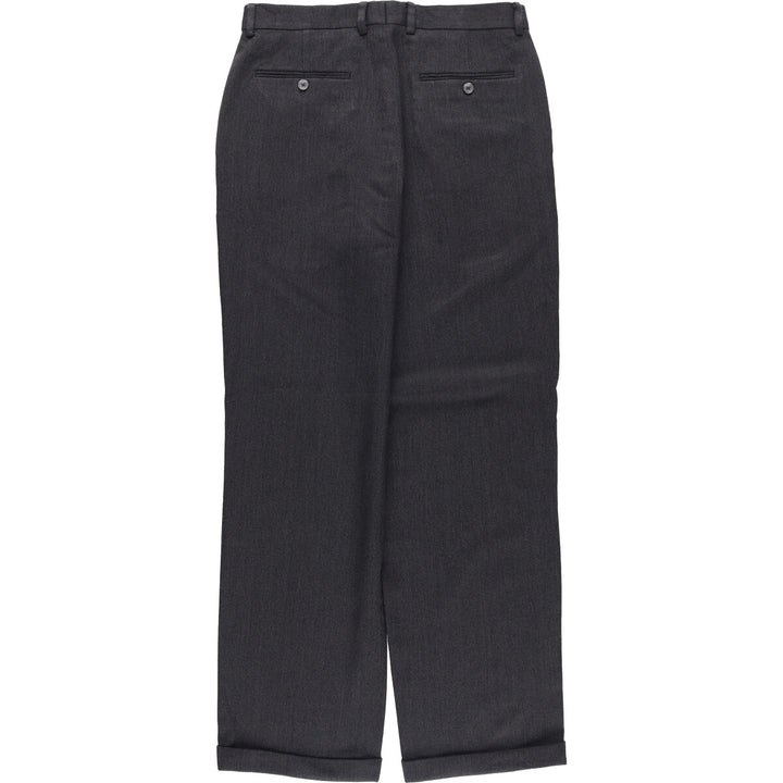 Liz Claiborne Claiborne Two-pleat Slacks, Men's Size W32 polyester Charcoal Vintage Second Hand