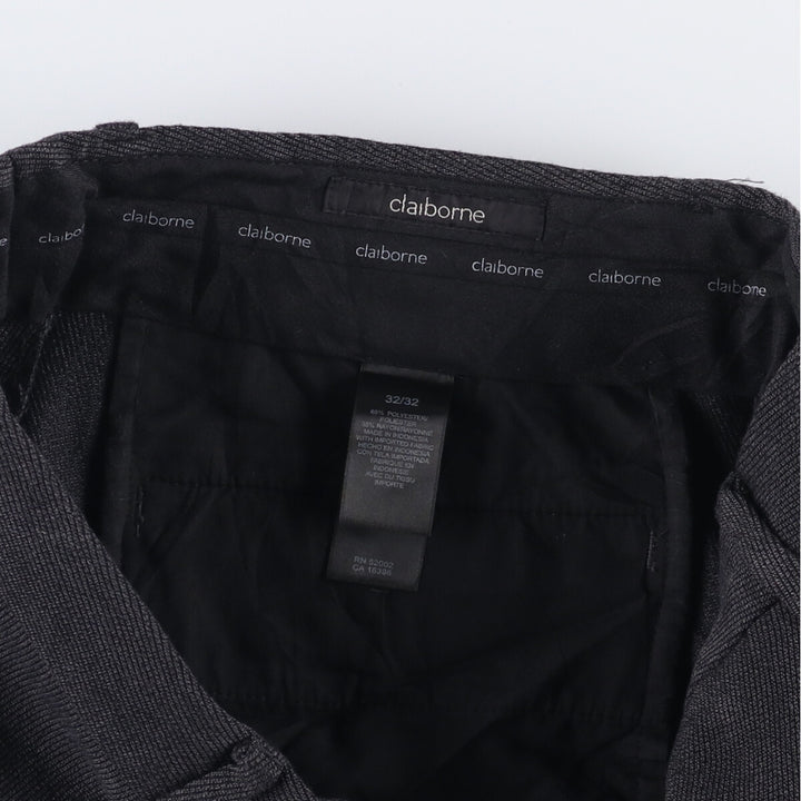 Liz Claiborne Claiborne Two-pleat Slacks, Men's Size W32 polyester Charcoal Vintage Second Hand