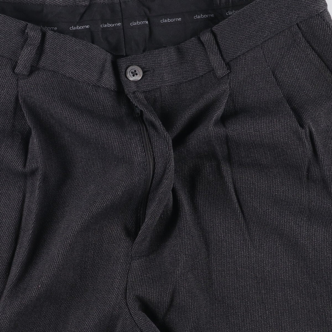 Liz Claiborne Claiborne Two-pleat Slacks, Men's Size W32 polyester Charcoal Vintage Second Hand