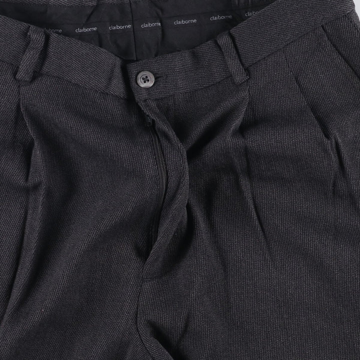 Liz Claiborne Claiborne Two-pleat Slacks, Men's Size W32 polyester Charcoal Vintage Second Hand