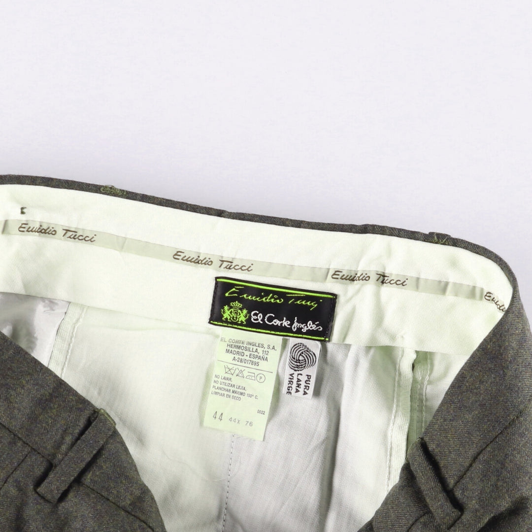 Emidio Tucci Two-pleat Wool Pants, Men's Size 34 wool gray type Vintage Second Hand