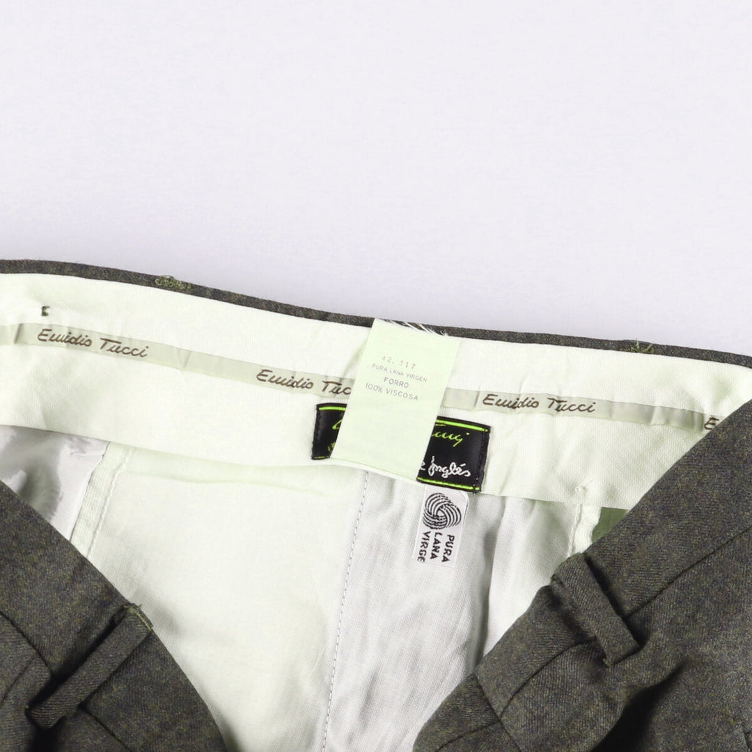 Emidio Tucci Two-pleat Wool Pants, Men's Size 34 wool gray type Vintage Second Hand