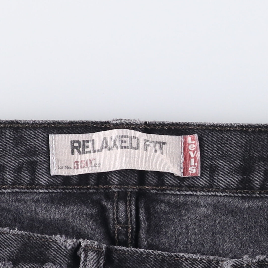 Levi's 550 Relaxed Fit Black Denim Tapered Denim Pants for Men, W34 cotton black type Vintage Second Hand