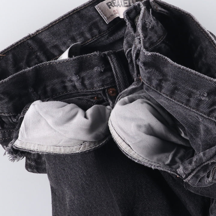 Levi's 550 Relaxed Fit Black Denim Tapered Denim Pants for Men, W34 cotton black type Vintage Second Hand