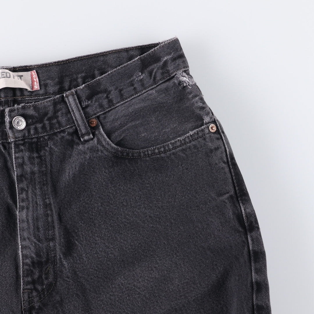 Levi's 550 Relaxed Fit Black Denim Tapered Denim Pants for Men, W34 cotton black type Vintage Second Hand