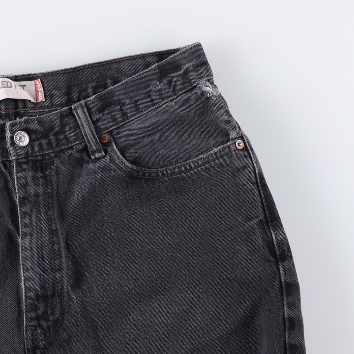 Levi's 550 Relaxed Fit Black Denim Tapered Denim Pants for Men, W34 cotton black type Vintage Second Hand
