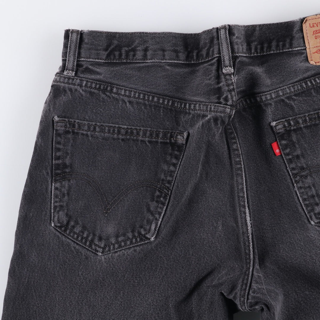 Levi's 550 Relaxed Fit Black Denim Tapered Denim Pants for Men, W34 cotton black type Vintage Second Hand