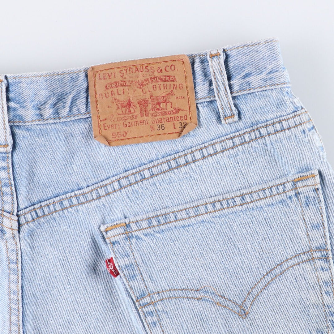 Levi's 550 Relaxed Fit Tapered Denim Pants, Men's, Size 35 cotton Blue type light blue Vintage Second Hand
