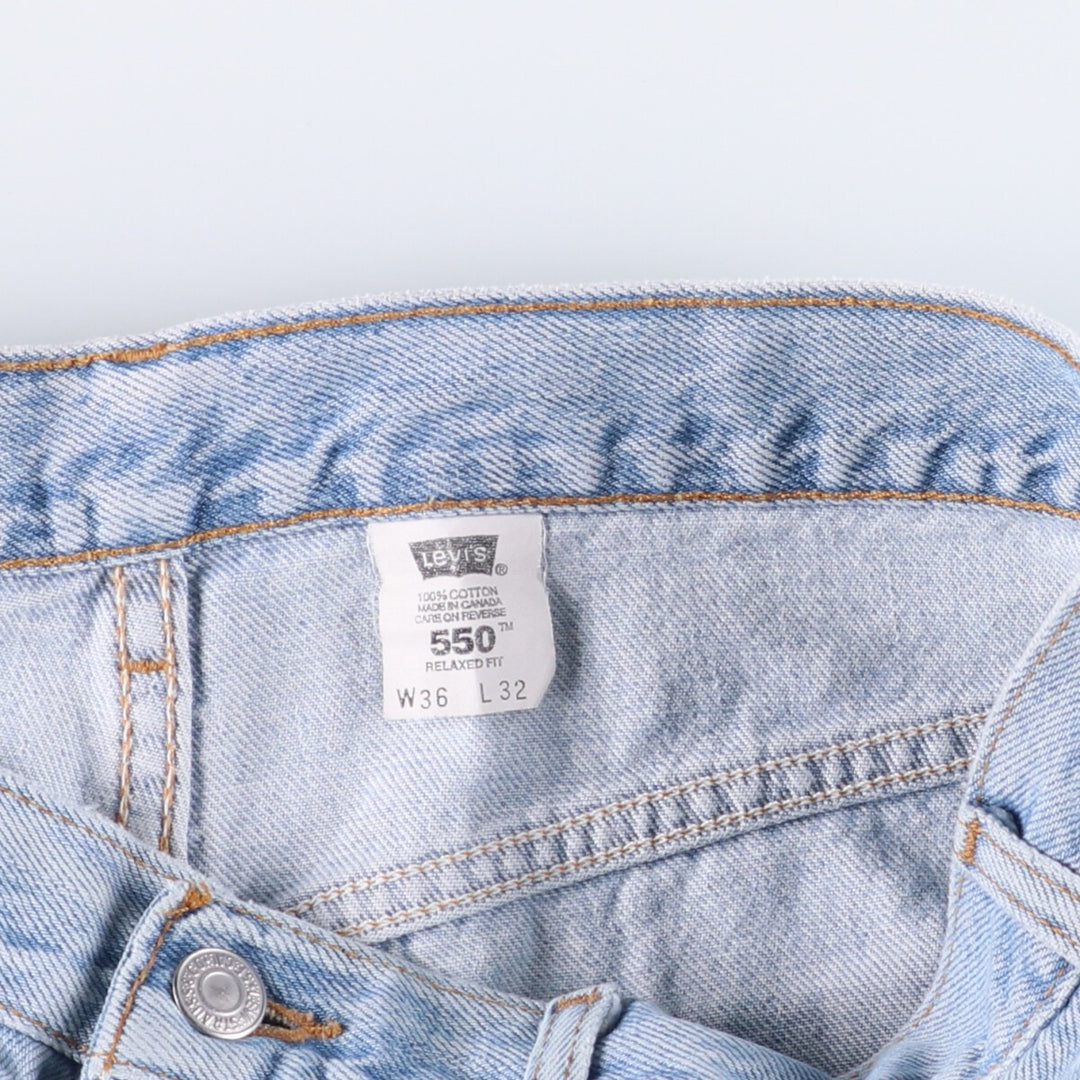 Levi's 550 Relaxed Fit Tapered Denim Pants, Men's, Size 35 cotton Blue type light blue Vintage Second Hand