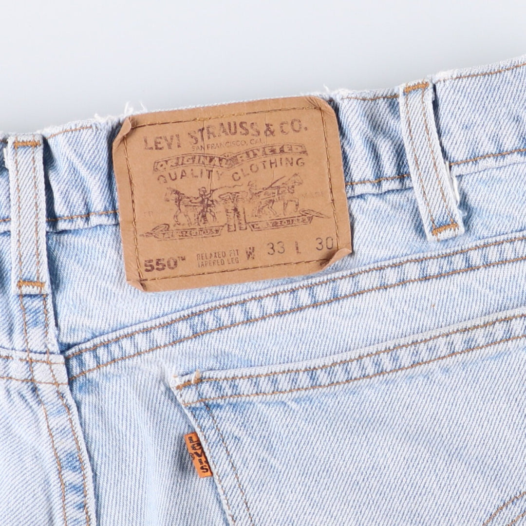 90'S Levi's 40550-0234 Relaxed Fit Tapered Leg Denim Pants with Orange Tab, Men's Size 32 cotton Blue type light blue Vintage Second Hand