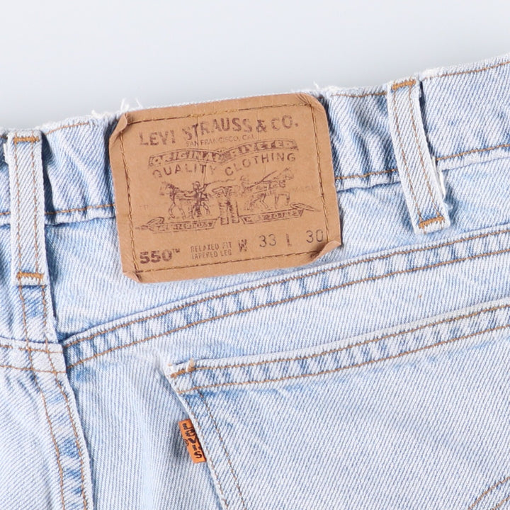 90'S Levi's 40550-0234 Relaxed Fit Tapered Leg Denim Pants with Orange Tab, Men's Size 32 cotton Blue type light blue Vintage Second Hand