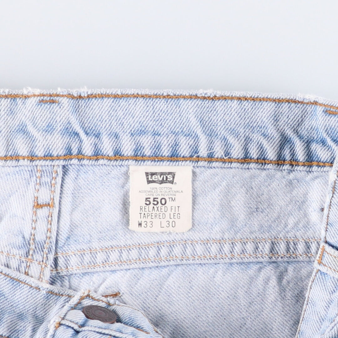 90'S Levi's 40550-0234 Relaxed Fit Tapered Leg Denim Pants with Orange Tab, Men's Size 32 cotton Blue type light blue Vintage Second Hand