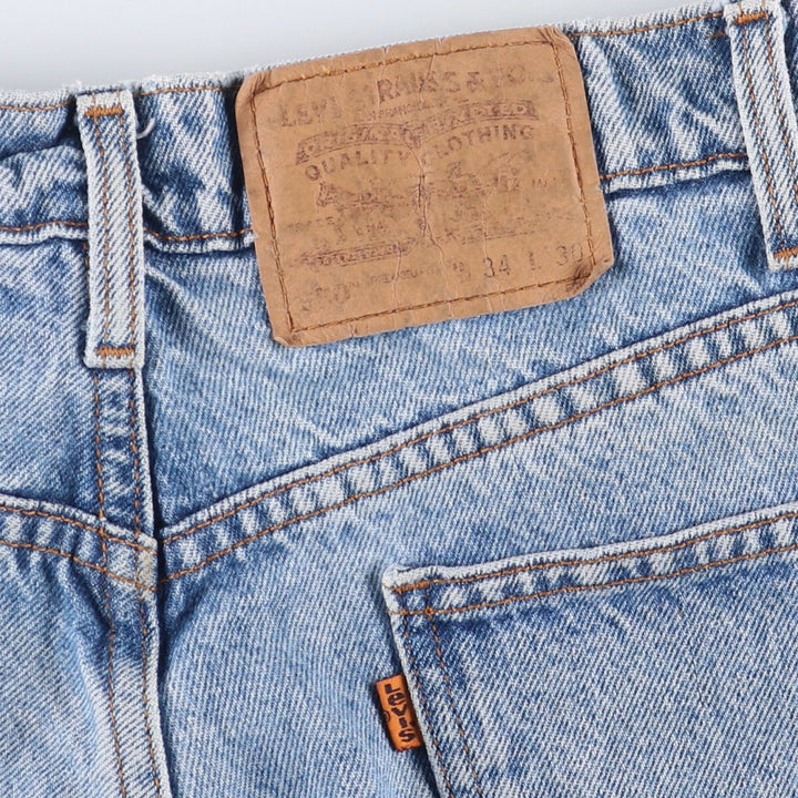 90'S Levi's 40550-0213 Relaxed Fit Tapered Denim Pants with Orange Tab, Men's Size 34 (Vintage) cotton blue type Vintage Second Hand