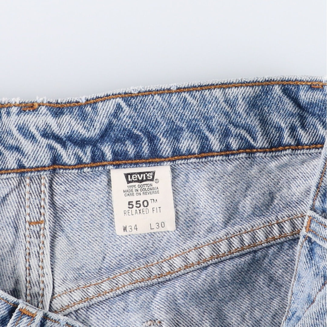 90'S Levi's 40550-0213 Relaxed Fit Tapered Denim Pants with Orange Tab, Men's Size 34 (Vintage) cotton blue type Vintage Second Hand