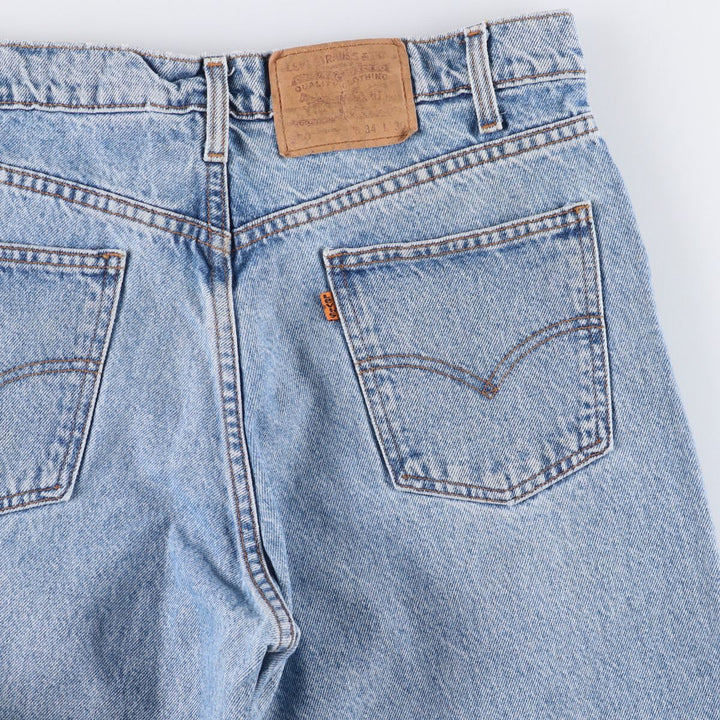 90'S Levi's 40550-0213 Relaxed Fit Tapered Denim Pants with Orange Tab, Men's Size 34 (Vintage) cotton blue type Vintage Second Hand