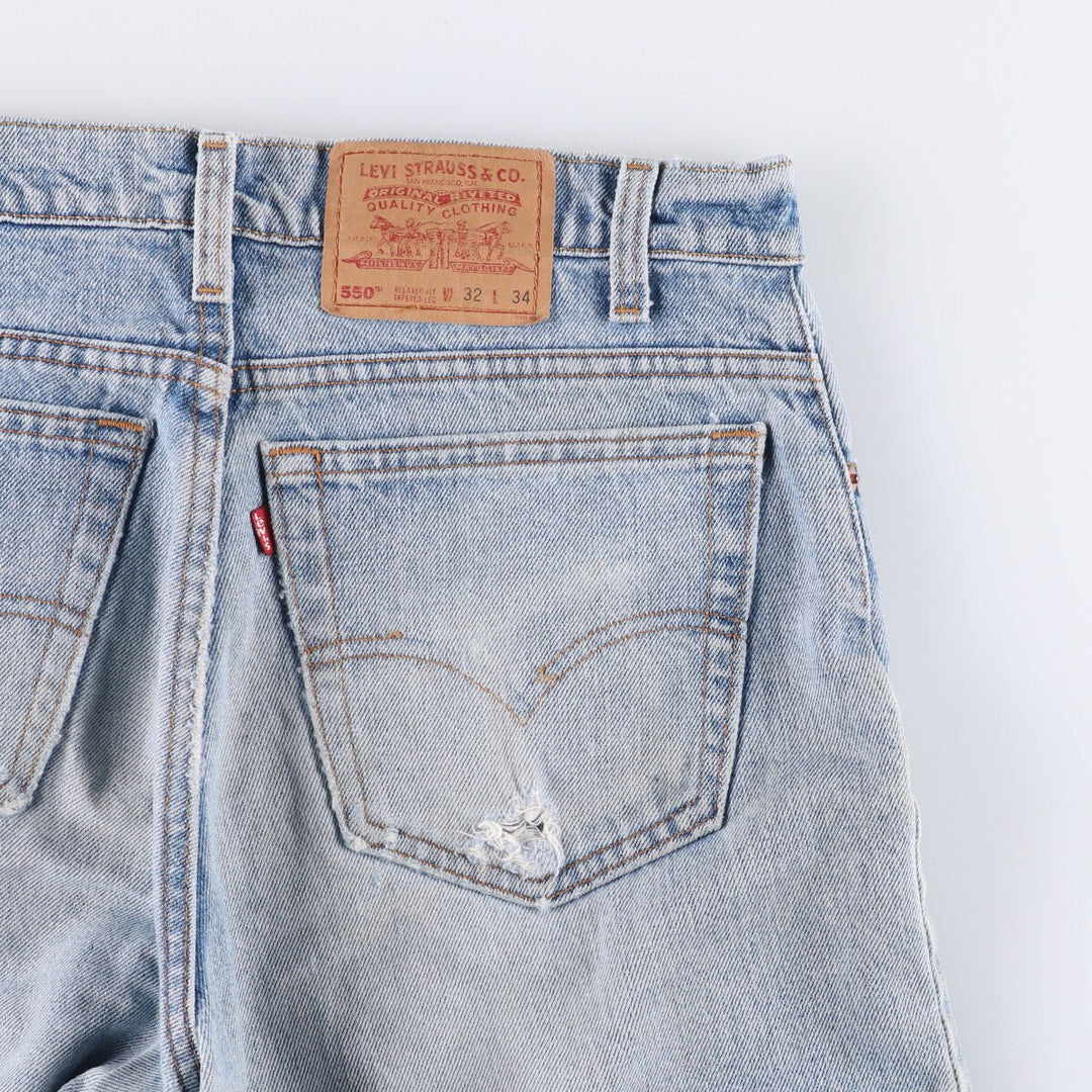 Levi's 550 Tapered Denim Pants, Men's, Size W31, Cut-Off unclear blue type Vintage Second Hand