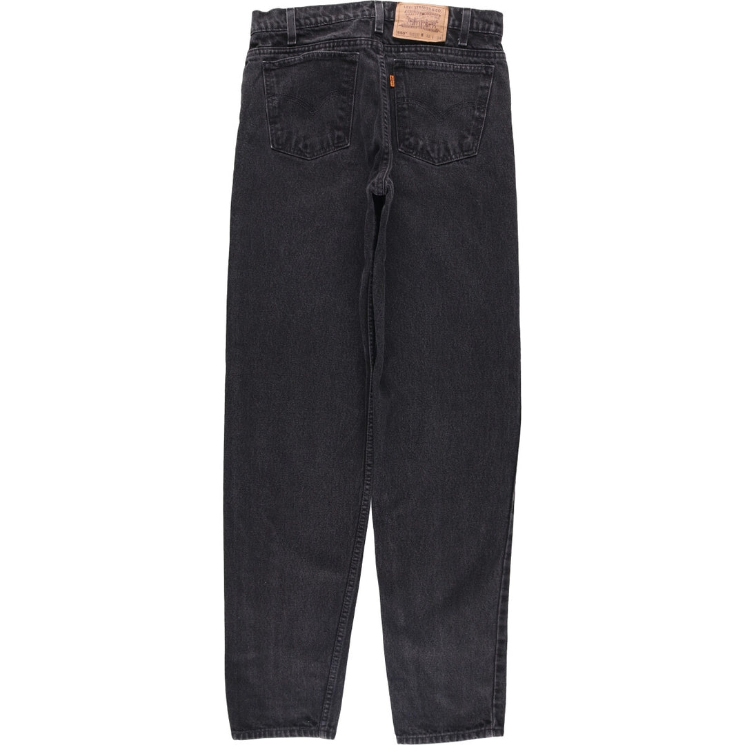 Levi's 550 Relaxed Fit Tapered Leg Men's Tapered Denim Pants with Orange Tabs and Black Denim, Size W30 unclear black type Vintage Second Hand