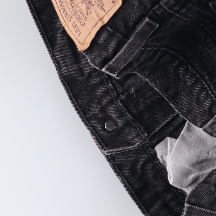Levi's 550 Relaxed Fit Tapered Leg Men's Tapered Denim Pants with Orange Tabs and Black Denim, Size W30 unclear black type Vintage Second Hand