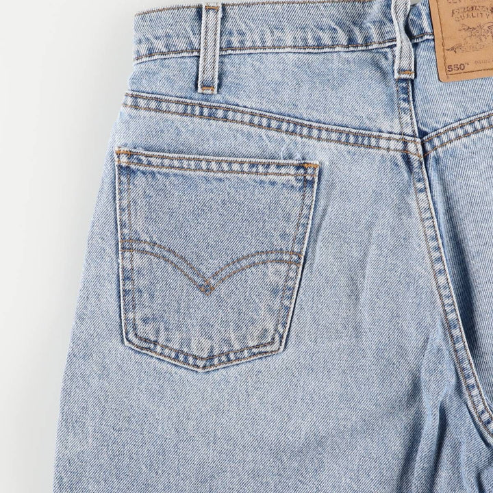 90'S Levi's 550 Relaxed Fit Denim Shorts with Orange Tab, Men's Size W30, Vintage unclear blue type Vintage Second Hand
