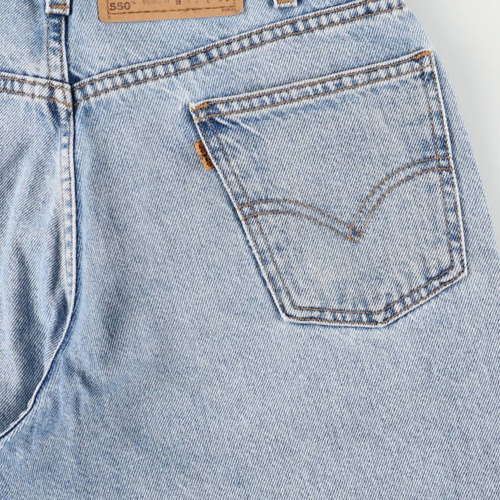 90'S Levi's 550 Relaxed Fit Denim Shorts with Orange Tab, Men's Size W30, Vintage unclear blue type Vintage Second Hand