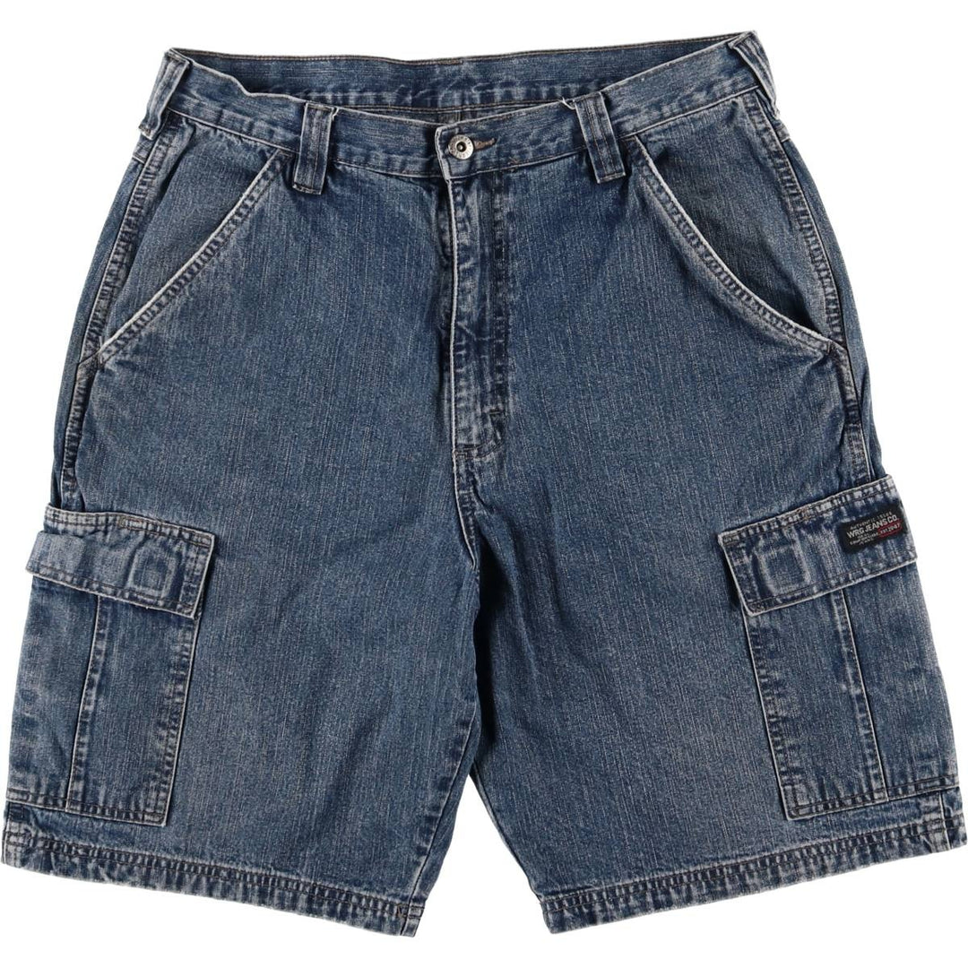 WRG JEAN CO Men's Denim Cargo Shorts, Size W34 cotton navy blue type Vintage Second Hand