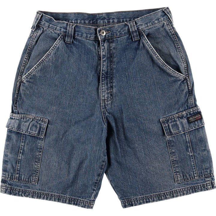 WRG JEAN CO Men's Denim Cargo Shorts, Size W34 cotton navy blue type Vintage Second Hand