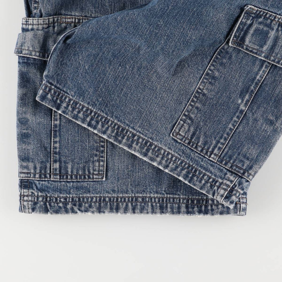 WRG JEAN CO Men's Denim Cargo Shorts, Size W34 cotton navy blue type Vintage Second Hand