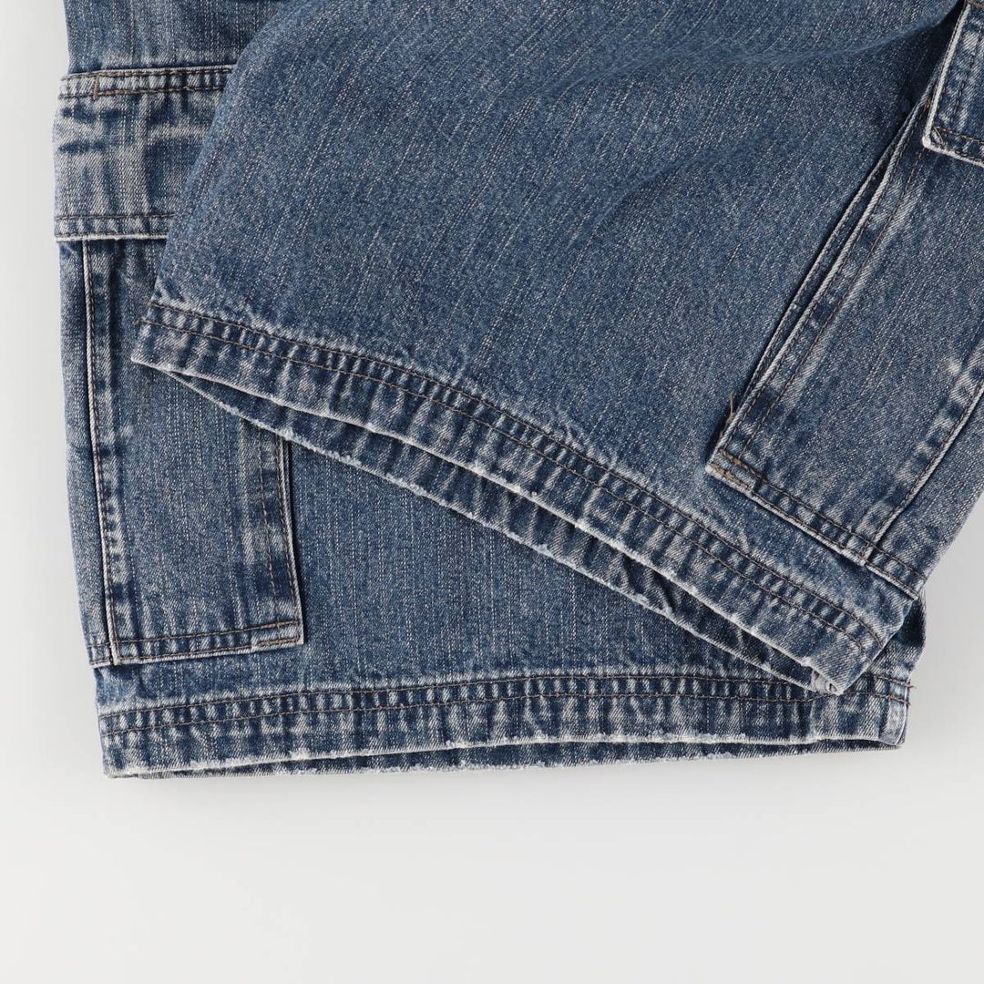 WRG JEAN CO Men's Denim Cargo Shorts, Size W34 cotton navy blue type Vintage Second Hand