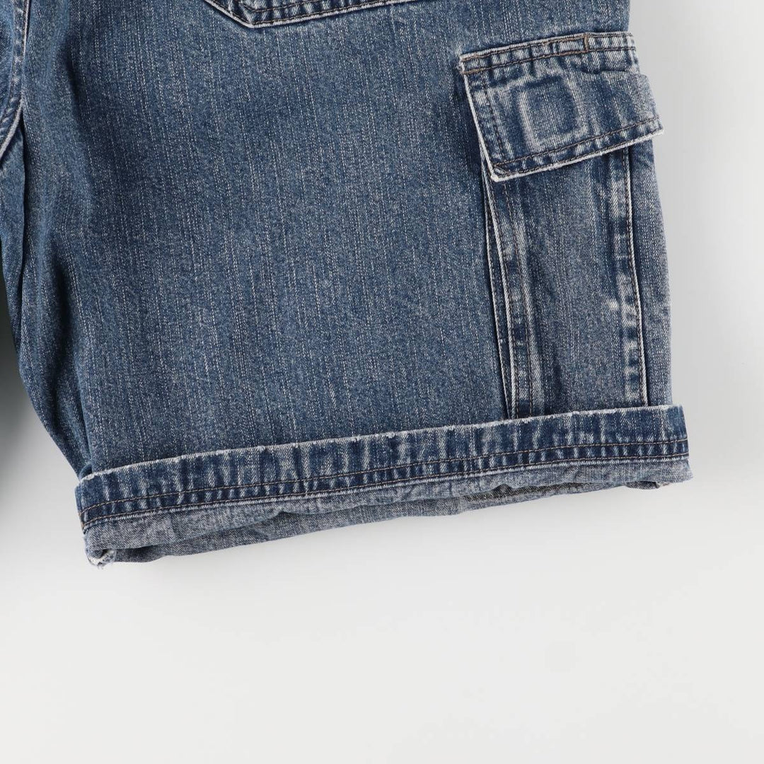 WRG JEAN CO Men's Denim Cargo Shorts, Size W34 cotton navy blue type Vintage Second Hand